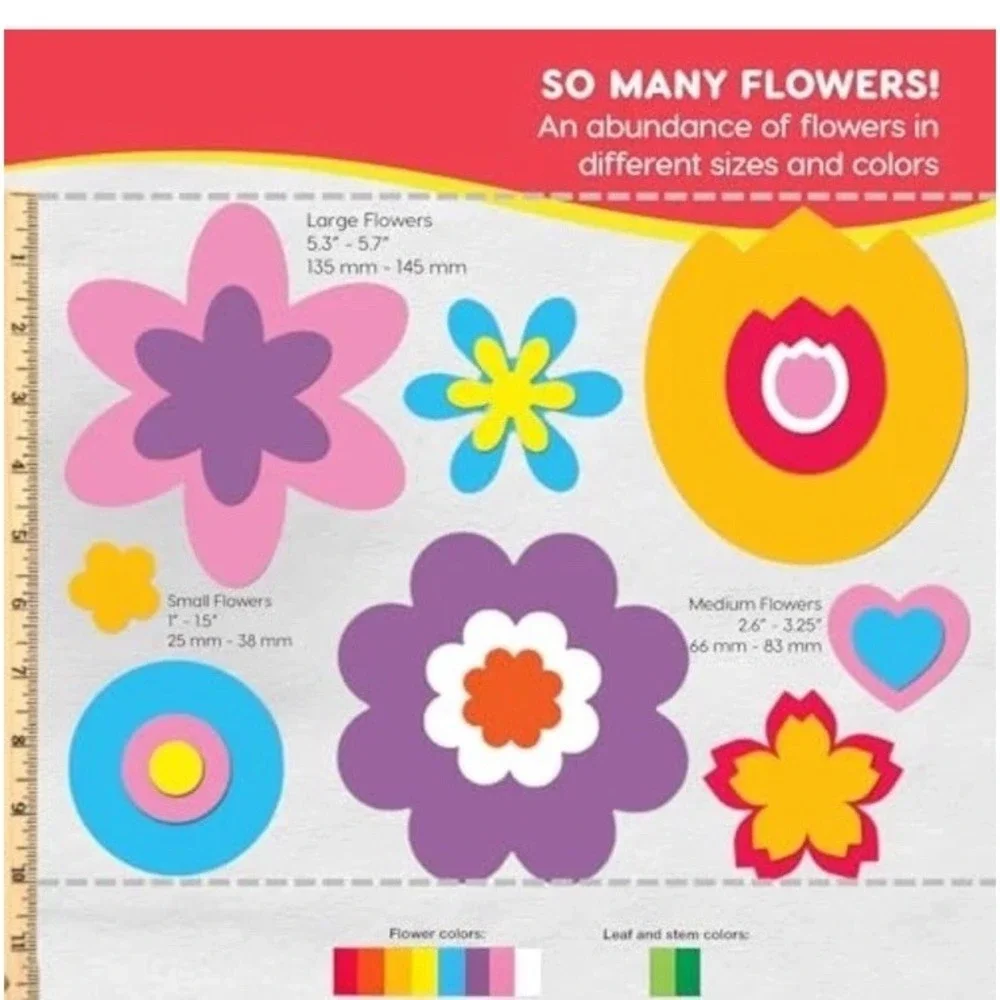 280 Pieces of DIY‎ Flower Cutouts with IDEA Guide - 2-Sided Punch Out Tulips,